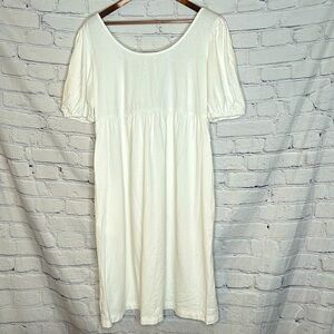 Isabel By Ingrid & Isabel White Short Puffed Sleeve Maternity Dress Size Large